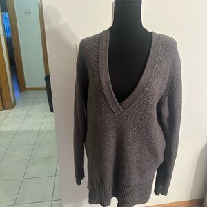 Wilfred Charcoal V-Neck Sweater